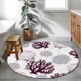 thumbnail image 3 of Round Rugs 3.3 Ft, Shell Coral Coastal Non Slip Area Rugs for Kitchen Bedroom Entryway, Nautical Summer Beach Ocean Sea Washable Carpet Runner Rug Floor Mats for Bedroom Home Decor, 3 of 8