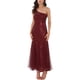 thumbnail image 2 of INSPIRE CHIC Vestido de cóctel de lentejuelas para mujer Maxi de un hombro sirena para prom y bodas en color burdeos, 2 of 6