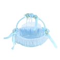 thumbnail image 4 of Panier à fleurs portable en dentelle pour mariage, contenant à bonbons, fournitures de cérémonie, décoration, bleu, 4 of 4