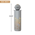 thumbnail image 4 of 34.25'' H Metal Cutout Outdoor Water Fountain with LED Lights,Modern Freestanding Sphere-Top Water Feature for Patio Garden Backyard Decor,Light Gray, 4 of 9