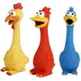 thumbnail image 2 of Rubber Chicken Squeaky Dog Toys for Small, Medium or Large Pet Breeds, Play Fetch, Reduce Separation Anxiety, 2 of 10