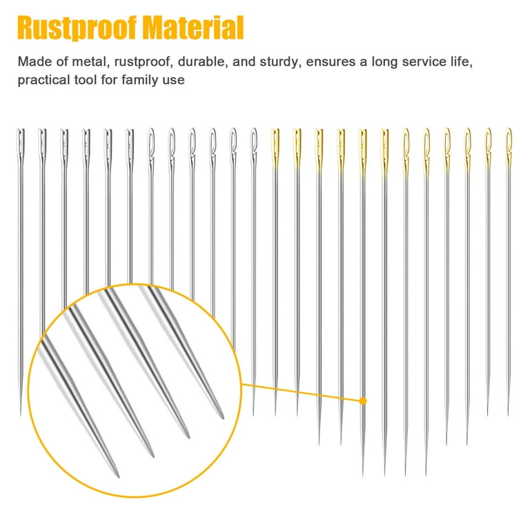 12pcs 45mm Self Threading Needle, Embroidery Needles For Hand Sewing, Easy  Side Threading, Stainless Steel Stitching Tools