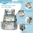 thumbnail image 3 of Deli Clear Backpack Heavy Duty, Waterproof PVC Transparent Backpacks for for Kids Adults, Stadium Approved See Through Large Clear Bookbag with Reinforced Strap for School Work Travel, Grey, 3 of 7