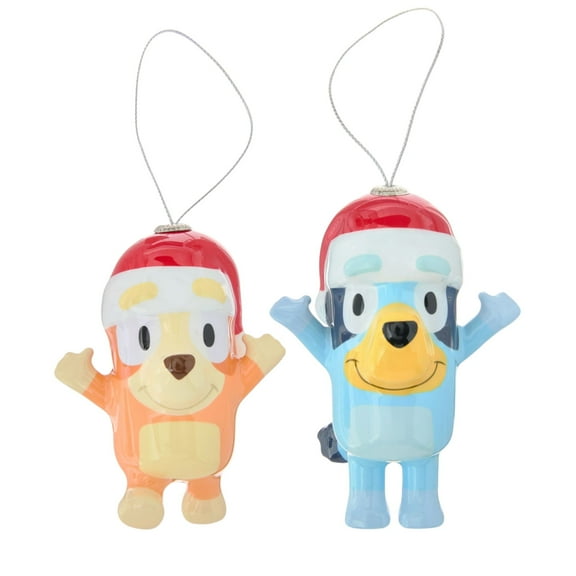 Bluey & Bingo Christmas Decoupage Ornaments 2-Pack, 4” Collectibles