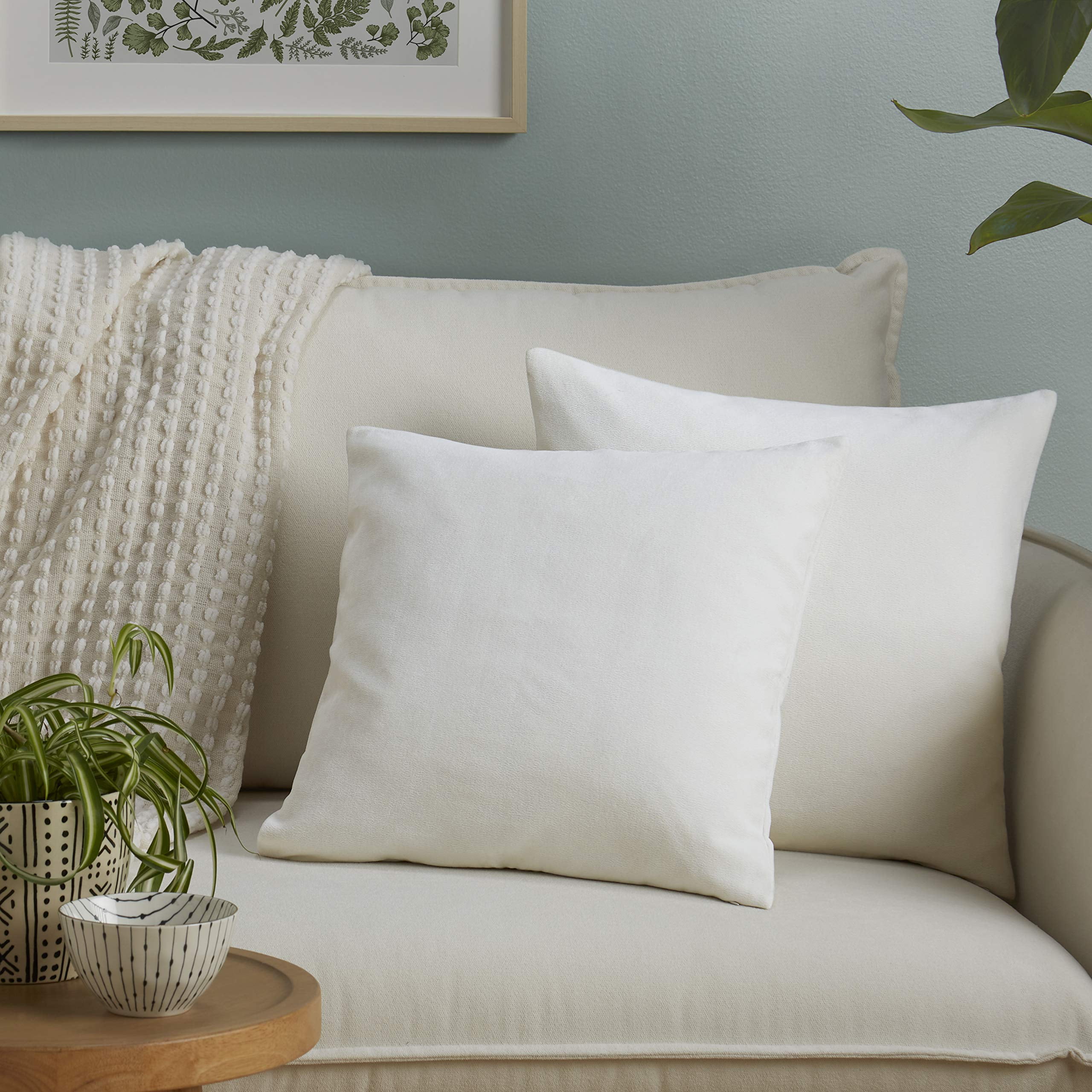 SoHome Chenille Cushion Covers, 2 Piece Solid Pillow Shells Set, 100 Polyester, Throw Pillow