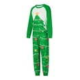 thumbnail image 3 of Elippeo Christmas Family Pajamas Matching Set Christmas Tree Print Raglan Long Sleeve Tops and Pants Loungewear Soft Sleepwear, 3 of 10