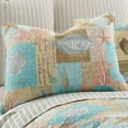 thumbnail image 2 of Levtex Home - Bridgetown Quilt Set - King Quilt (106x92in.) + Two King Pillow Shams (36x20in.)- Coastal - Teal, Beige, Coral, and White - Reversible - Cotton Fabric, 2 of 5