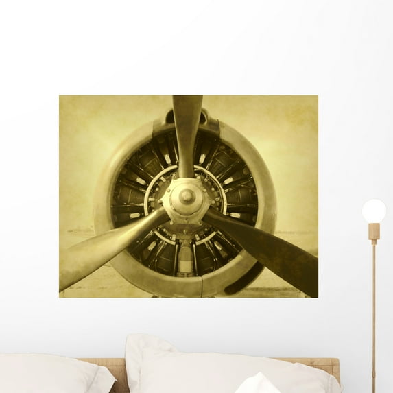 Artificially Aged Photo Airplane Wall Mural by Wallmonkeys Peel and Stick Graphic (24 in W x 19 in H) WM260866