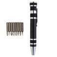 thumbnail image 2 of FRCOLOR Compact Black Pen Screwdriver Set with Non slip Engraved Pattern and 8 in 1 Mini Drivers for Repair Use, 2 of 10