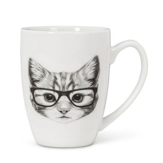 Abbott Collection AB-27-SKETCH-CAT 4,25 Po Stylo et Encre Mug pour Chat&44; Ivoire et Noir