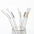 thumbnail image 3 of Bangus Glass Straws Dots Bent Reusable Straws, 3 of 5