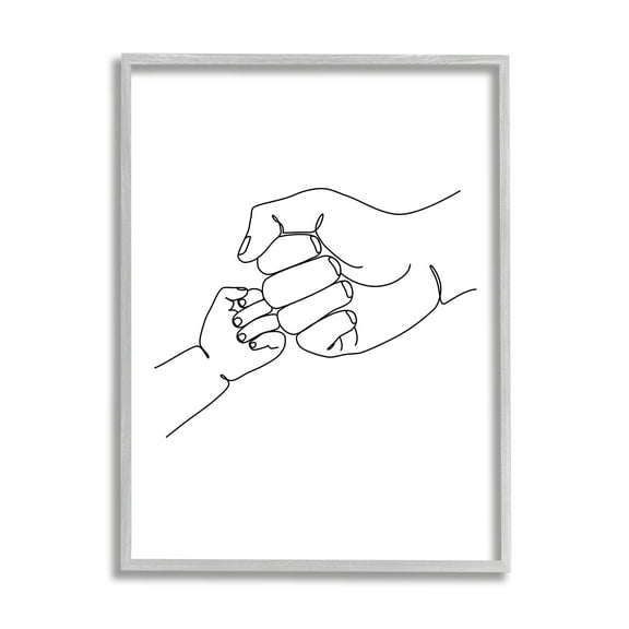 Stupell Industries Fist Bump Family Hands Minimal Line Drawing, 16 x 20, Designed by JJ Design House LLC