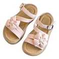 thumbnail image 3 of Staki Wedges for Girls Girls Sandals With Double Strap And Buckle - Lightweight Toddler Sandals - Cushioned Footbed Sandal(Pink,13 Little Kid), 3 of 9
