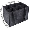 thumbnail image 5 of 6 Bottle Wine Carrier with Divider Felt Wine Storage Tote Bag, Portable Reusable Wine Travel Bag with Handle for Christmas Travel Camping Picnic Party ( Gray), 5 of 5