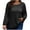 Black, variant on Ahdbta Womens Plus Size Tops Trendy Lace Patchwork Long Sleeve Tunic Shirts Solid Color Round Neck Casual Loose Fit Blouses