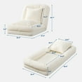 thumbnail image 3 of Lit Poire Convertible avec Réglage à 5 Positions, 2 Oreillers et Tissu Chenille, Sofa de Repos Multi-Usage pour Humains et Animaux de Compagnie, Tatami Lounge pour Chambre Salon Bureau, Noir/brun/beige, 3 of 9