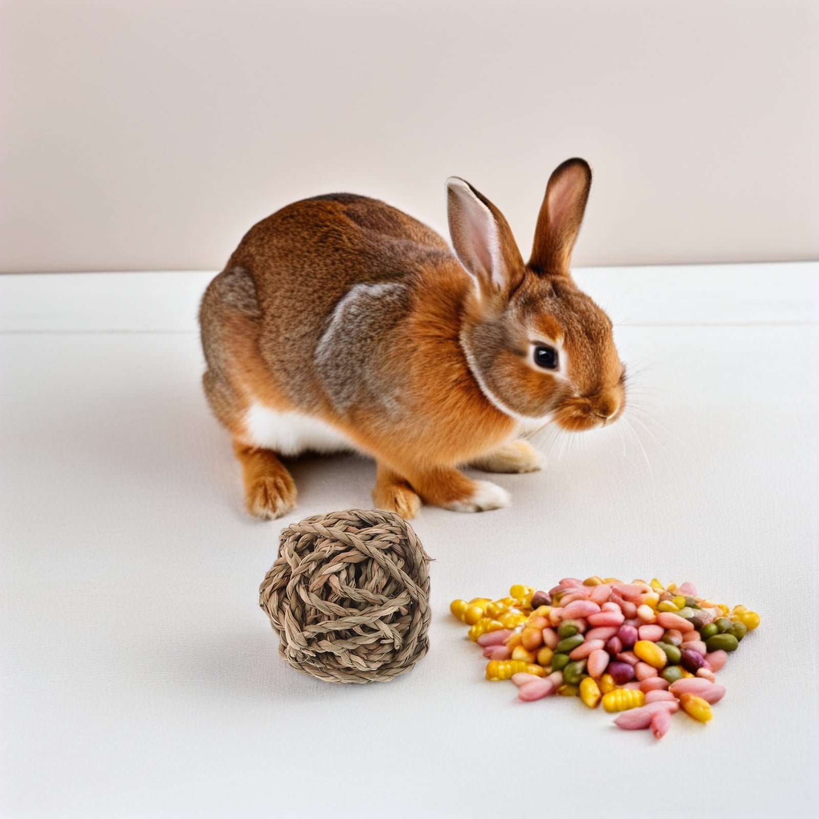 Minkissy 20pcs Pet Chew Ball for Rabbits and Small Animals Indoor Outdoor
