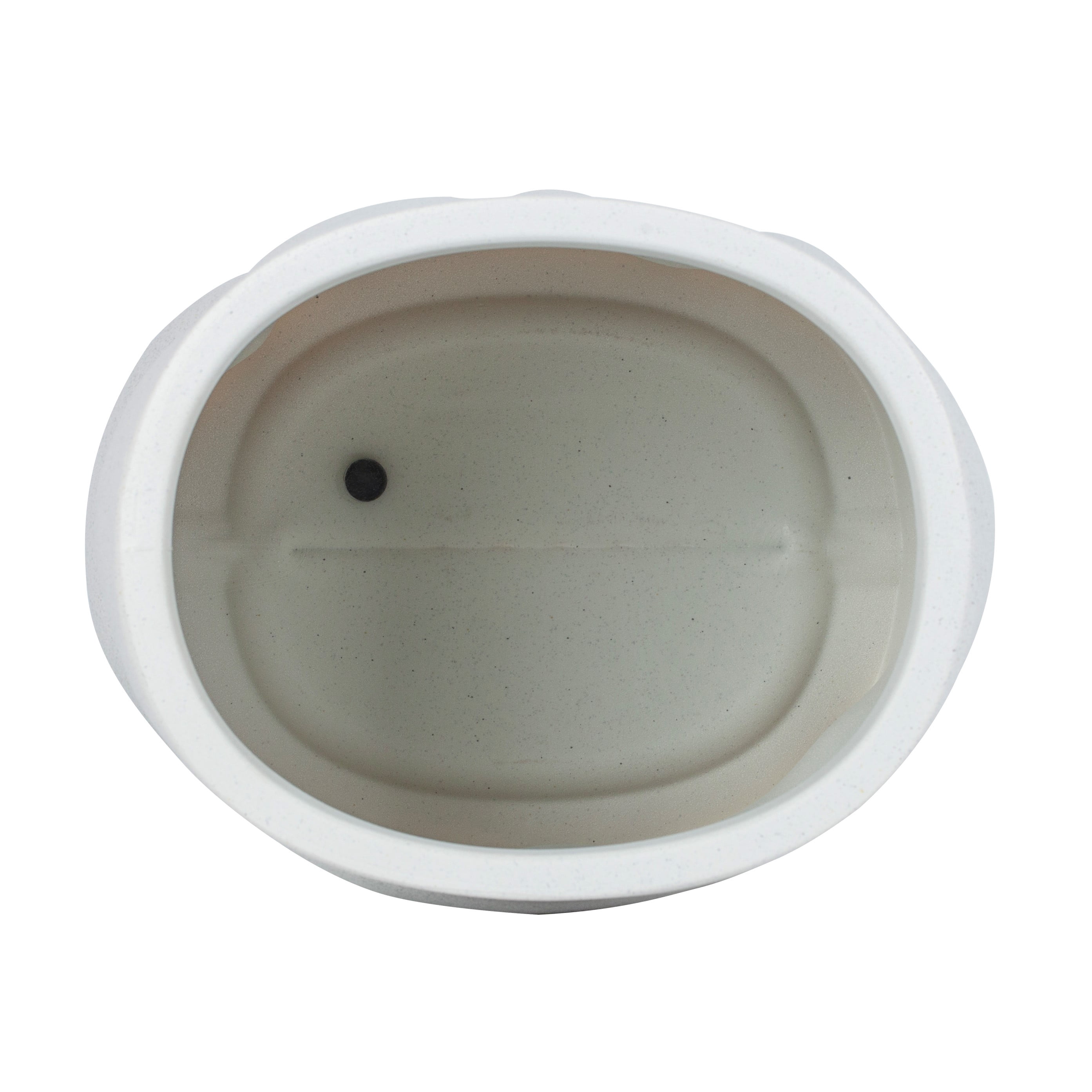 Better Homes & Gardens Mallory 8 inch Resin Planter, White with Elegance Design for Flowers, Succulents and Herbs
