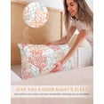 thumbnail image 5 of Red Orange Grey Coral Coastal Pillow Cases King Size Set of 2, Smooth Satin Pillowcase for Hair and Skin, Summer Beach Seaside Nautical Decorative Cooling Bed Pillow Covers with Zipper, 20x36 Inches, 5 of 5