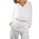 thumbnail image 4 of Jess por Meiko Conjuntos de Ropa para Mujeres, Sudadera de Manga Larga con Media Cremallera y Conjunto de Pantalones Cargo S Blanco, 4 of 6