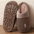 thumbnail image 5 of Pandaie Men’s Closed Toe House Slippers Warm Plush Wide Width Indoor Outdoor Slipper Cushioned Non Slip Winter Home Shoes Size 9‑13, 5 of 8