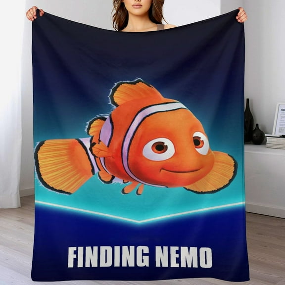 Finding Nemo Cartoon Blanket, Soft Cozy Fluffy Plush Throw Blanket for Boys Girls Young Adults, Warm Flannel Blanket for Living Room Bedroom Couch Bed 30"x40"