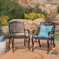 thumbnail image 4 of Elegant Cast Aluminum Outdoor Dining Chairs Set of 2 with Floral Accents and Scroll Design for Patio Garden Traditional Seating, 4 of 9