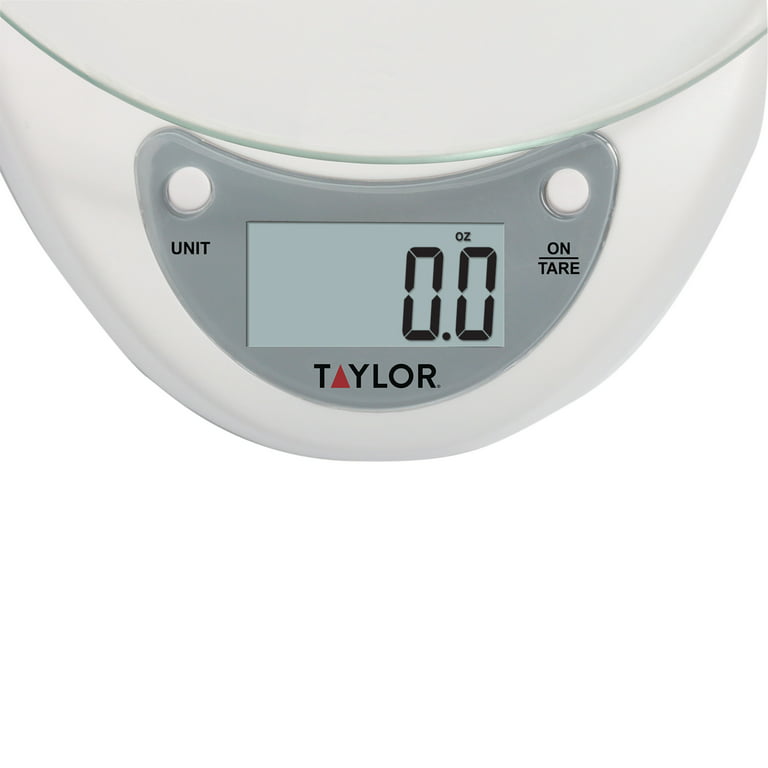 Taylor Digital Glass Platform White Base Food Scale and Kitchen