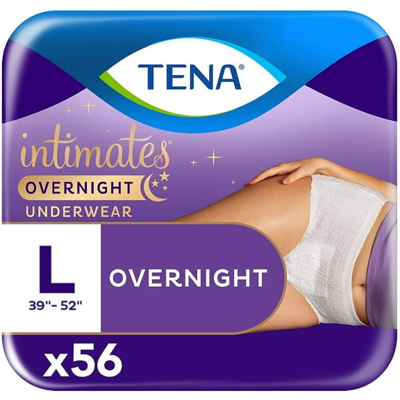 Tena Intimates Incontinence Overnight Underwear for Women, Size Large, 56 ct