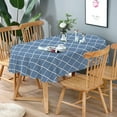 thumbnail image 2 of Oval Tablecloth Blue Striped Tablecloth, Modern Oval Tablecloth, Geometric Tablecloth, Indoor/Outdoor Waterproof Wrinkle Free Durable Tablecloth for Oval Tables 54 X 72 Inch, 2 of 6