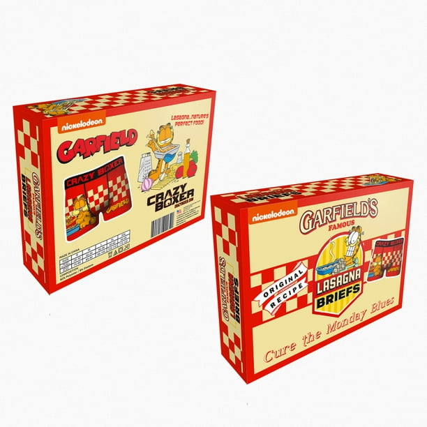 Crazy Boxers Garfield Lasagna Comic Boxer Briefs in Food Box-Large (36-38)  