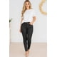 thumbnail image 1 of Pantalón skinny satinado Negro extra grande, 1 of 2