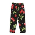 thumbnail image 5 of Kll Womens Sweet Red Cherry Print Pajama Pants Soft Pajama Bottoms For Women Cozy Lounge Pants, 5 of 9