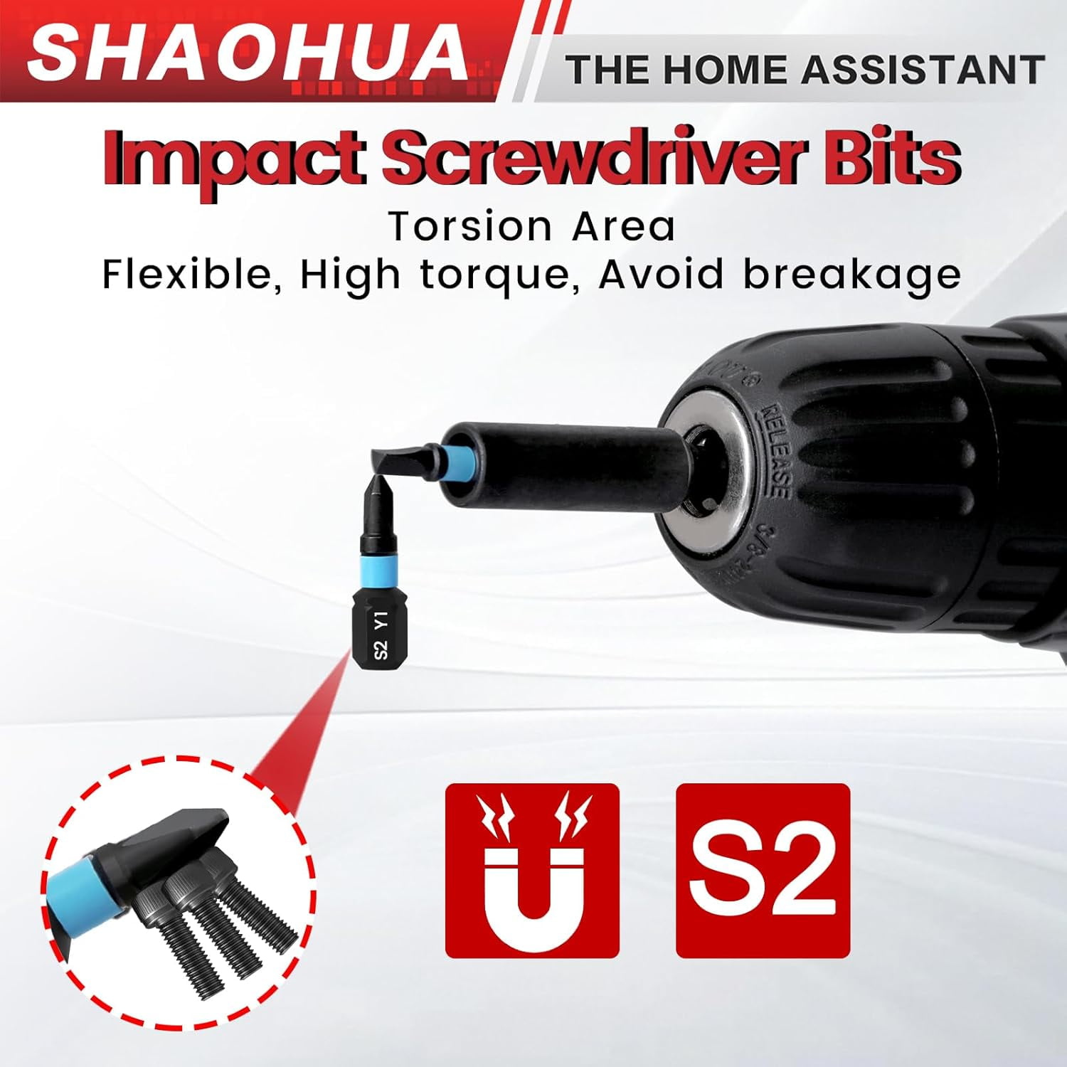 MKEUDQ-22PCS Screwdriver Bit Set with Ratchet Wrench, Magnetic Square Drive Bits #1,2,3,4,5, 25mm Triangle Screwdriver Set TA12-30 with 1/4" Bit Holder, for Pocket Hole Jig System, Security Project