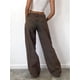 thumbnail image 2 of Pantalones vaqueros de pierna ancha for mujer, de talle bajo, holgados, pierna recta, pantalones de mezclilla for novio, pantalones vaqueros sueltos casuales, estilo niña Y2K, 2 of 4