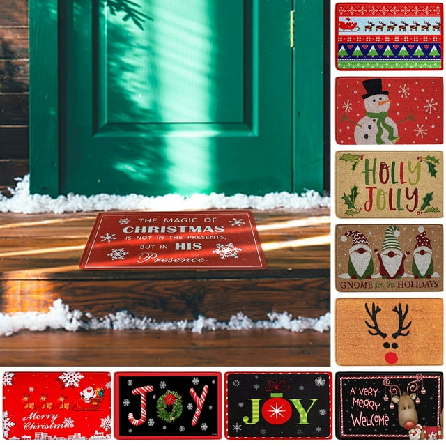 XWSHYW Cojines para Los Pies Felpudo Navideño para Puerta, Tapete de Gnomo para Pasillo, Cocina, Tapete para Pies, Alfombra Suave