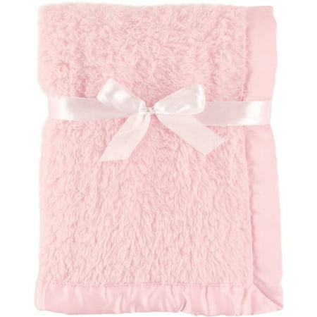 Satin Trim Microfleece Baby Blanket - Hudson Baby Boy and Girl Sherpa Blanket with Satin Binding