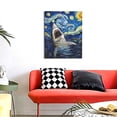 thumbnail image 4 of Sikiie Vintage Starry Sky Shark Print Canvas Decorative Hanging Painting, Anti-shrinkage Hanging Frame, Suitable for Home, Office Wall Decorations, 4 of 6