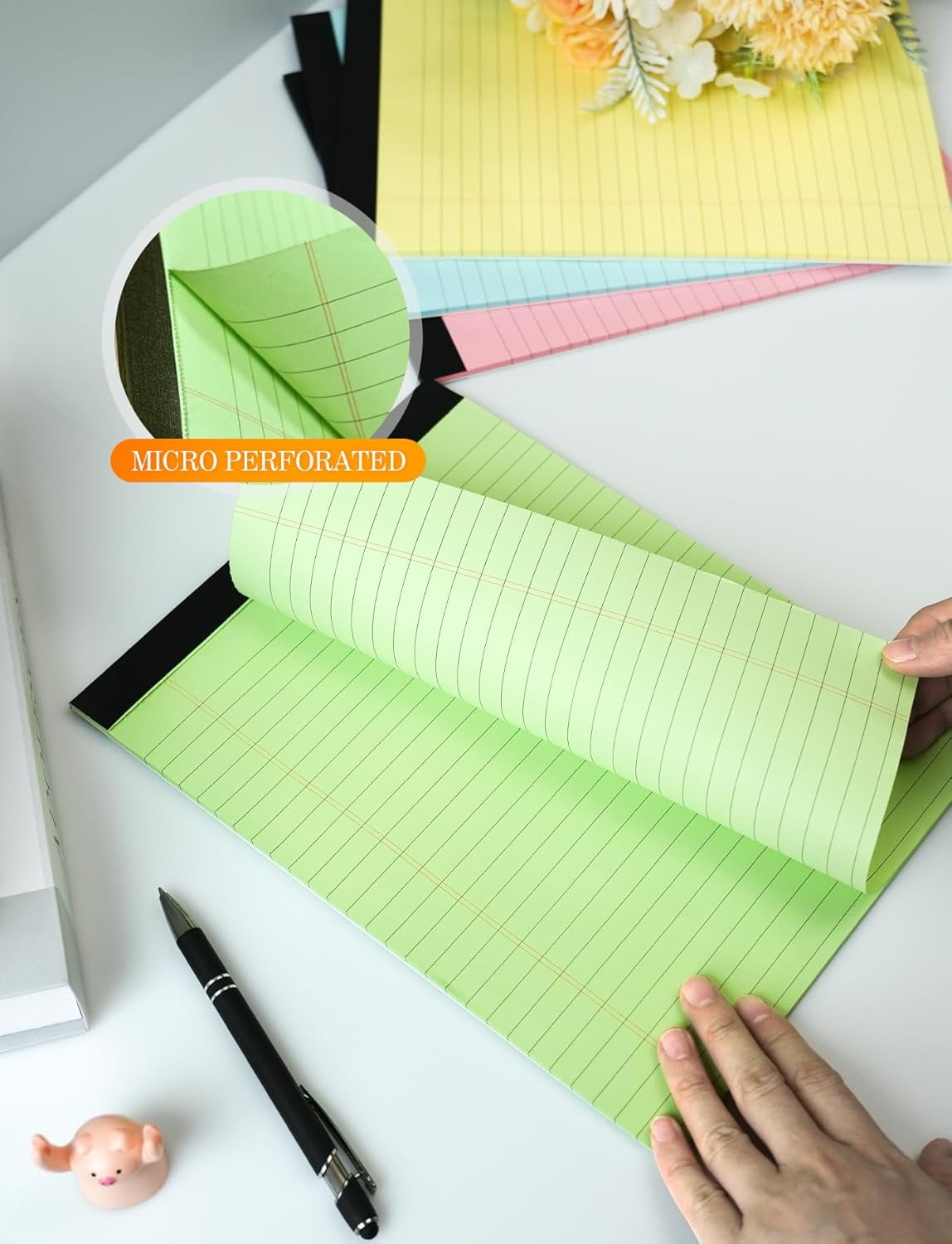 Legal Pads 8.5 x 11 Colored Note Pads 8.5 x 11, 3 Pack Notepads 8.5 x 11, Pink Notepad 8.5 x 11 Legal Pad, Notebook Paper 8.5 x 11 for Home Office Supplies, Lined Paper Pads 8 1/2 x 11, 30 Sheets/Pad