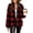 Black Plaid, variant on Womens Fleece Jacket Fuzzy Stand Collar Western Aztec Snap Button Down Jacket Outerwear with Pockets