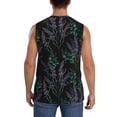 thumbnail image 4 of Lsque Lavender Flowers Print Men's Cotton Blend Sleeveless Muscle Shirts (S-3XL)- Moisture Wicking, Odor Protection, UPF 30+,X-Large, 4 of 8