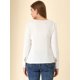thumbnail image 5 of Allegra K Top de manga larga transparente con cuello en V y panel de encaje para mujer blanco XL Unique Bargains Blusa, 5 of 6