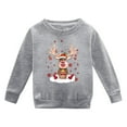 thumbnail image 4 of Aocisk Chandail à Capuchon à Col Rond pour Filles Imprimé de Noël Hiver Chaud Manches Longues Confortable Gris 4-5 Ans, 4 of 4
