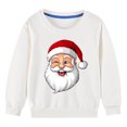 thumbnail image 4 of TFEOQRY Children Boys and Girls Long Sleeve Hoodless Christmas Sweatshirts Santa Claus Printed Sweatshirt White, 4 of 4
