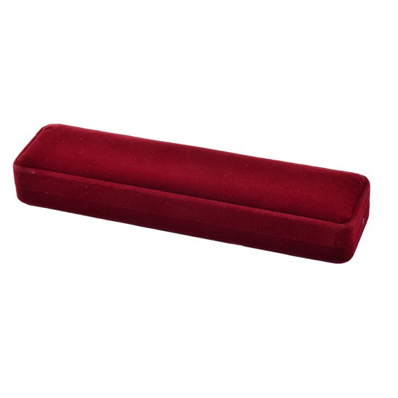 Unique Bargains Wedding Velvet Rectangle Necklace Jewelry Gift Case Box Burgundy 22 x 5.5cm