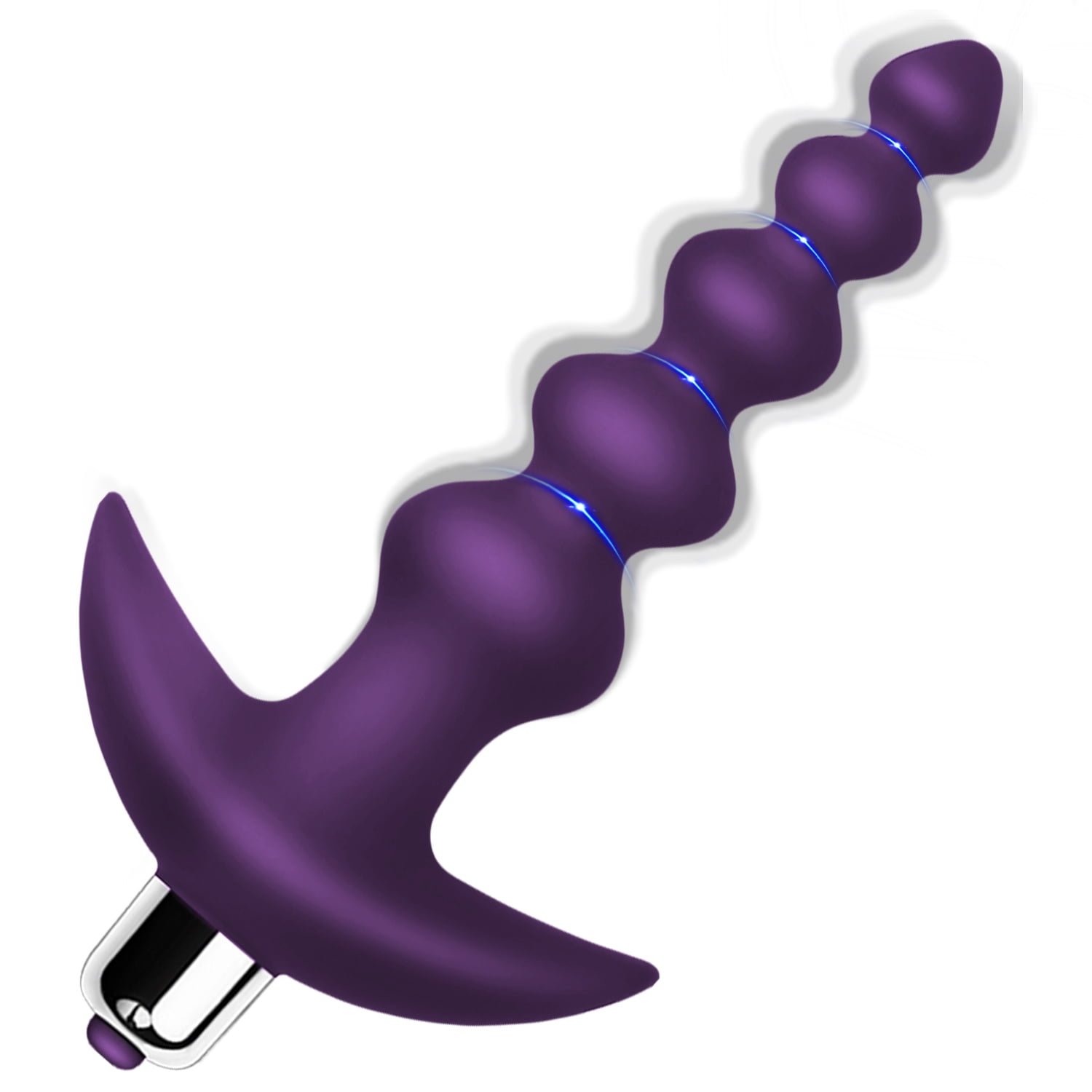 Areskey Anal Beads Toy,Vibrating Anal Beads Butt Plug with 16 Vibration Modes Graduated Design Anal Sex Toy for Men, Women and Couples(Purple)