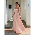 thumbnail image 3 of Women's Strapless Textured Knit Maxi Dress - Pink Elegant Evening Formal Dress for Wedding Prom Bridesmaid, 3 of 6