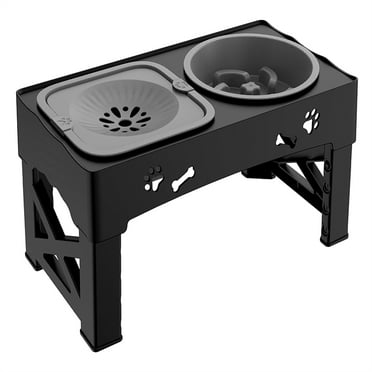 CORNMI 2-in-1 Elevated Slow Feeding Dog Bowl Adjustable Height for Small to Medium Dogs and Cats