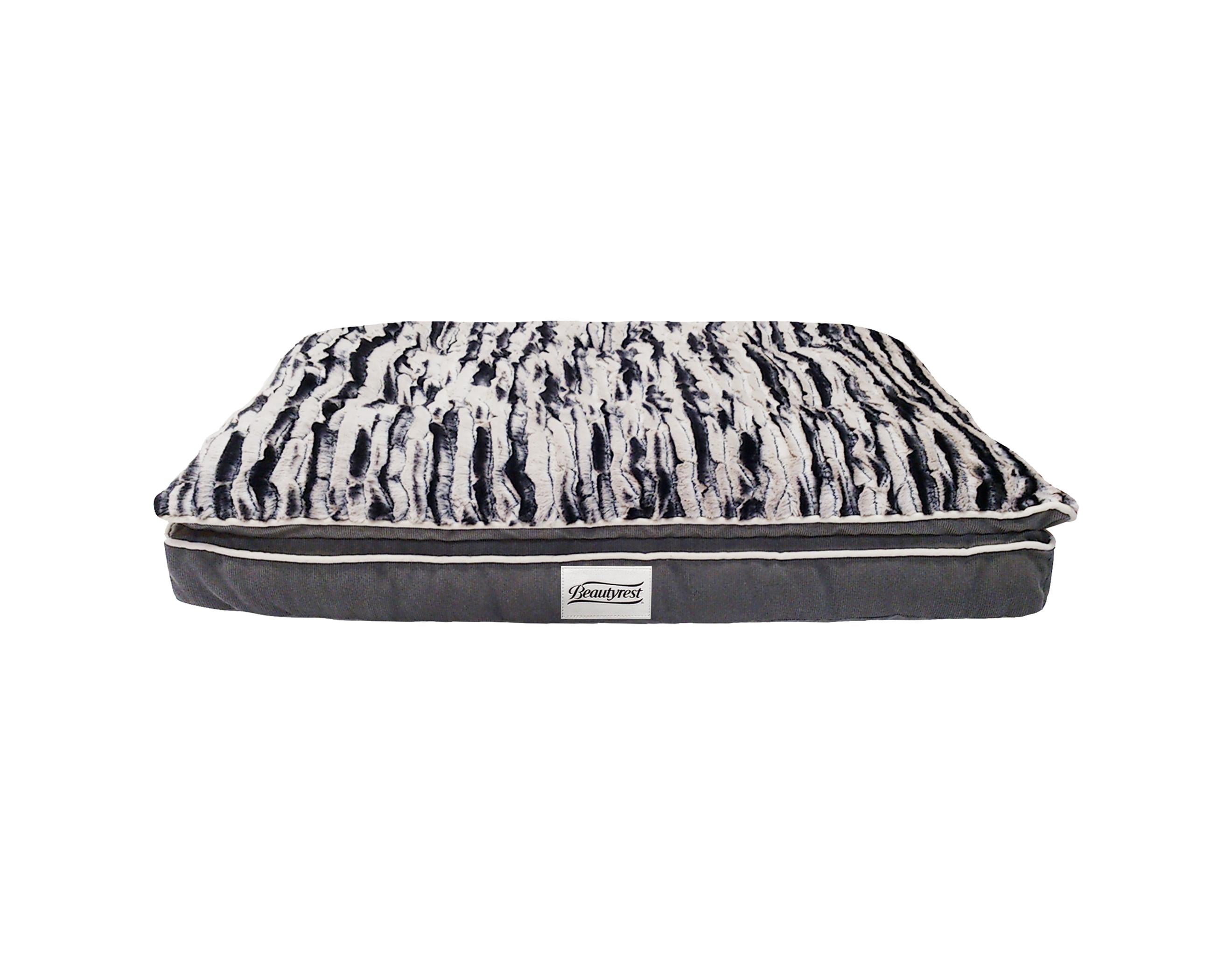 Beautyrest Luxe Mat Plus Rectangle Dog Bed Large Corduroy Pewter