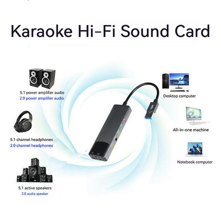 HPDL USB Sound Card 7.1 5.1 Channel External Audio-Card SPDIF For PC/Computer